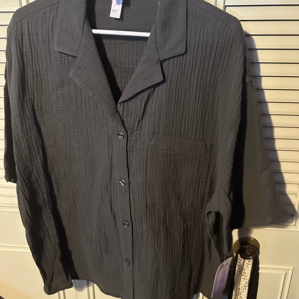 Gray Button-Up Shirt